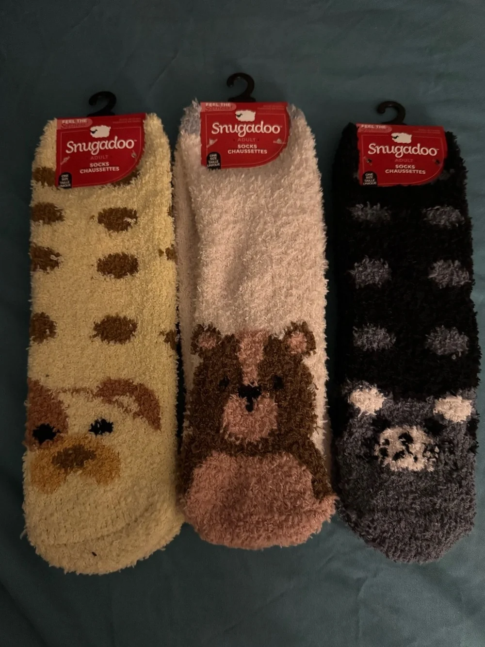 3 Pairs Of Snugadoo Adult Soft Socks Bears